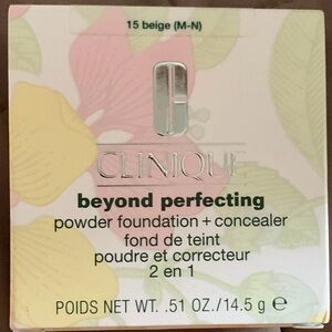 Clinique Beyond Perfecting Powder Foundation + Concealer — Beige with Floral Box
